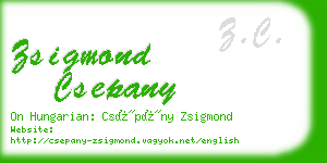 zsigmond csepany business card